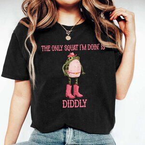 The Only Squat I'm Doin' Is Diddly Shirt, Funny Cowboy Frog Shirt, Western 99